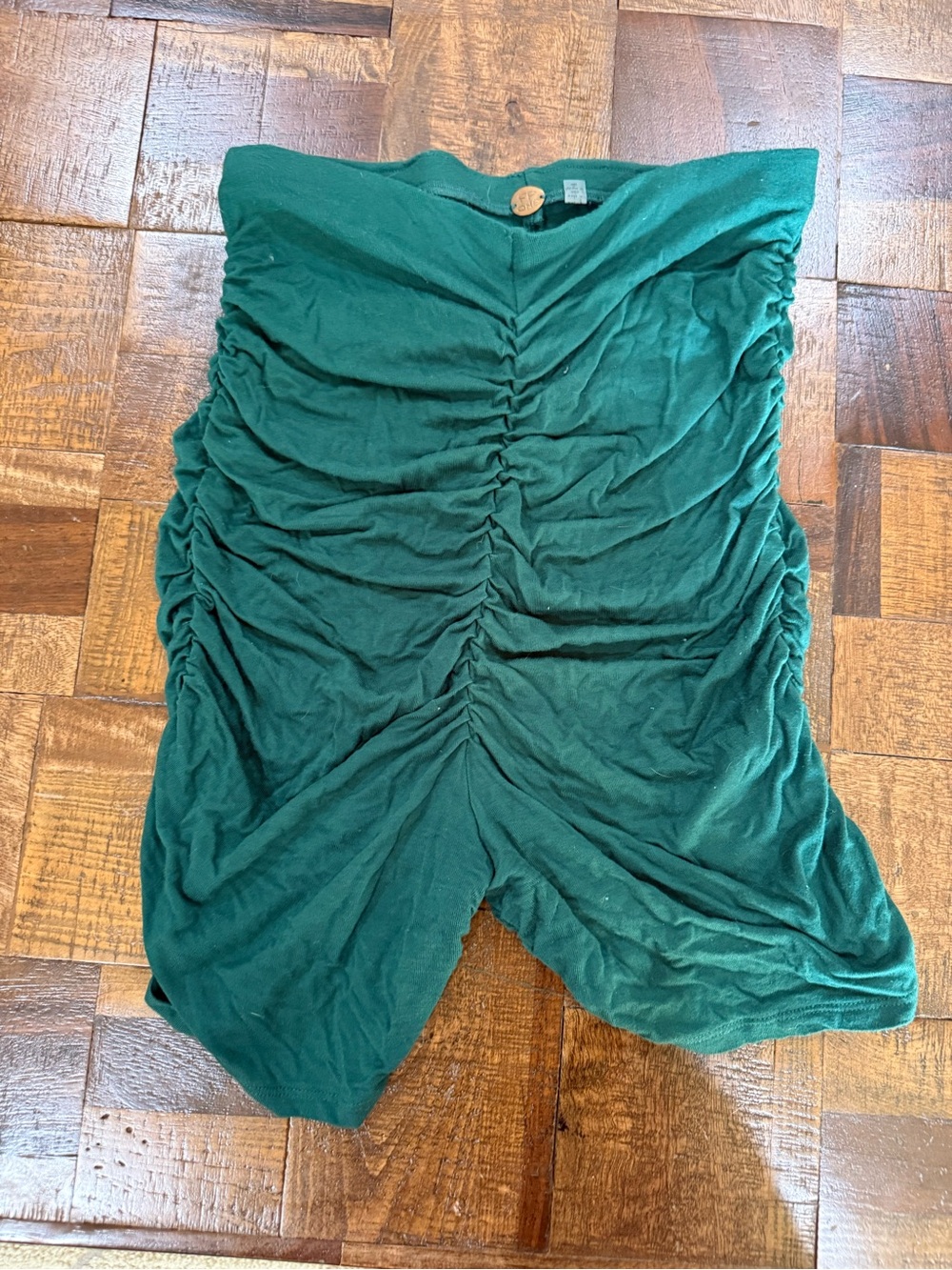 Free People Deep Green Ruched Shorts